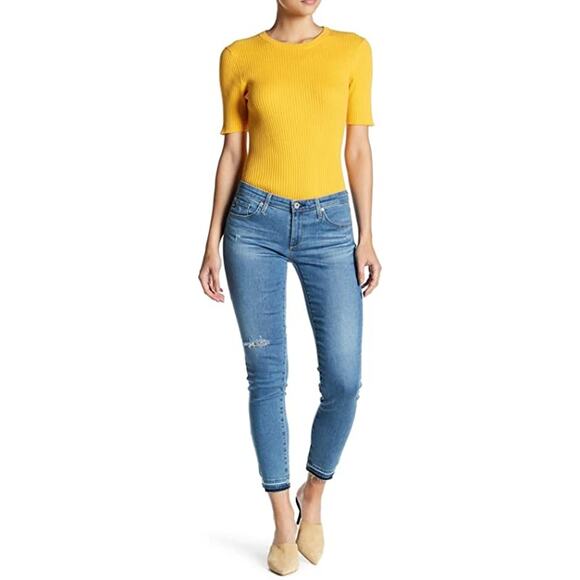 AG Adriano Goldschmied The Stevie Ankle Slim Straight Released Hem Jeans sz 27 - Picture 1 of 10